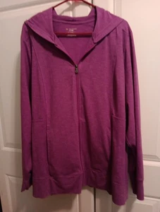 Sudadera con capucha para mujer Tek Gear 2X púrpura con cremallera con bolsillos delanteros - Imagen 1 de 8