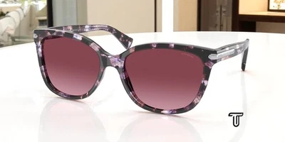 Gafas de sol para mujer COACH HC8132 55488H ojo de gato púrpura tortuga borgoña grado 57 Foto 1 de 4