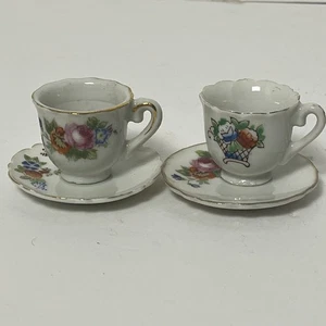 Vintage Mini Tea Cup & Saucer Set Floral - Made In Japn 2” - Picture 1 of 12