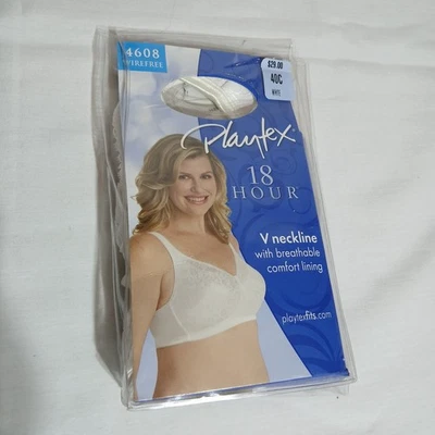 Sujetador Playtex 18 Horas Escote en V 4608 BLANCO Sin Alambres Talla 40C NUEVO Foto 1 de 4