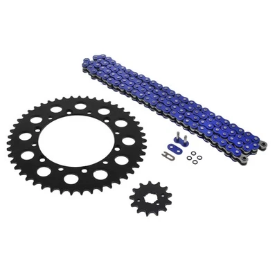 Kawasaki 95-06 KDX200, 97-05 KDX220 Blue O Ring Chain Sprocket Black 13/48 110L - Image 1 of 4