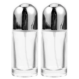 2 Pcs Perfume Bottle Mini Small Clear Bottles Travel Portable Size Refill - Picture 1 of 12
