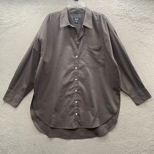 Maeve Anthropologie The Bennet Langarm Oversized Hemd mit Knopfleiste grau L Neu mit Etikett - Bild 1 von 13