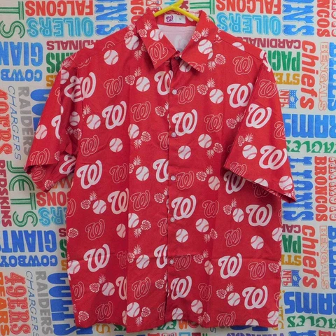 Washington Nationals MLB Hawaiian Shirt Size Adult Medium Cover