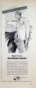VINTAGE 1940s Print Ad ~ B.V.D. Yucatan Ruggers Shirt ~ For Your Week End Drives - Picture 1 of 1