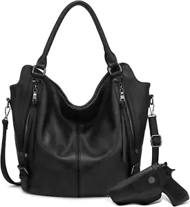 Concealed Carry Hobo Purse for Women Faux Leather Crossbody Shoulder Bags Tote - Picture 1 of 12