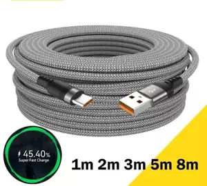 6Ft 10Ft 16Ft 26Ft Extra Long USB Type C Super Fast Nylon Braided Durable Cable - Picture 1 of 17