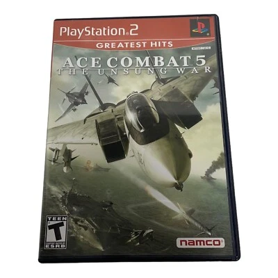 Ace Combat 5 The Unsung War (PlayStation 2 PS2, 2004) Complete Game TESTED - Image 1 of 3