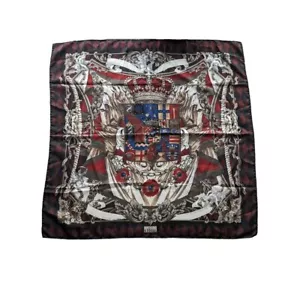 Gianfranco Ferre Coat of Arms 34x34 100% Silk Twill Scarf Designer Made in Italy - Picture 1 of 11