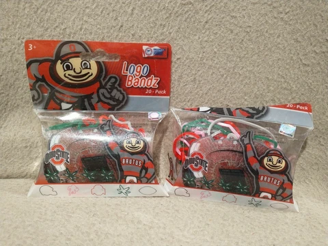 Brand New Ohio State University OSU Buckeyes Logo Bandz Bracelets 2 Pack 40 pc Cover