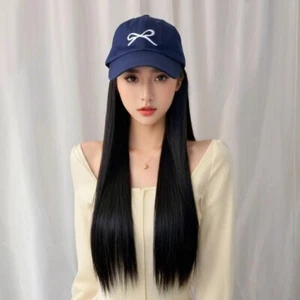 Casual Baseball Hat with Hairpiece Ponytail Hair Extensions for Cosplay Props - Zdjęcie 1 z 11