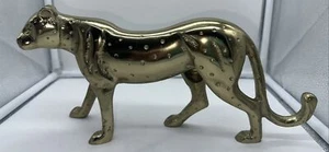 Metall Gold Gepard Figur Skulptur Statue 13" cm lang GOLD Farbe RAR - Bild 1 von 8