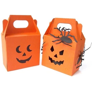 Halloween Pumpkin Sweetie Box With Double Face. Ghoulish Orange. Trick OR Treat - Picture 1 of 4
