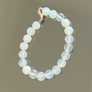 OPALITE Bead Bracelet 7” Glass Beads 8mm - Picture 1 of 5