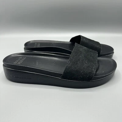 Sandalias de plataforma Donald Pliner para mujer Slides Fifi con tanga negras talla 11M Foto 1 de 4