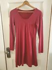 Horny Toad Dress Cross Front Long Sleeve Size Small Red Organic Cotton Blend