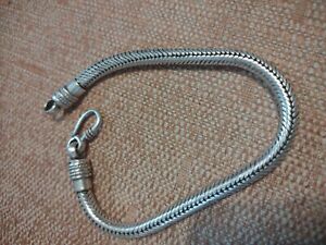 Silver Men's Bracelet Handmade Snake Chain 7 - 8 Inches. Tibetan silver bracelet