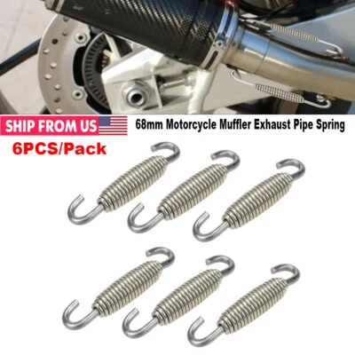 6X Silenciador de tubo silenciador escape gancho muelles de motocicleta plateado acero inoxidable Foto 1 de 4