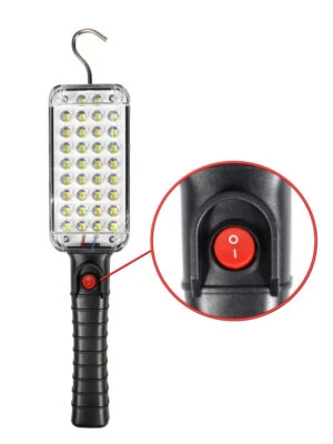 VETRINEINRETE Torcia da lavoro 34 led auto lampada officina meccanico ricaricabile gancio