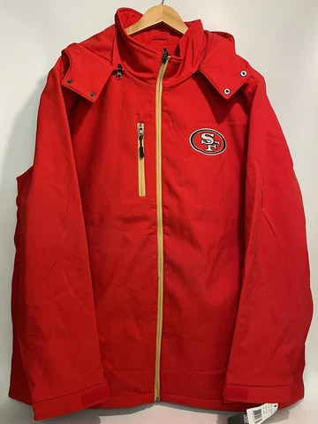 San Francisco 49ers Men’s Soft Shell Water Proof Jacket Hooded Size XXL Red NWT Cover