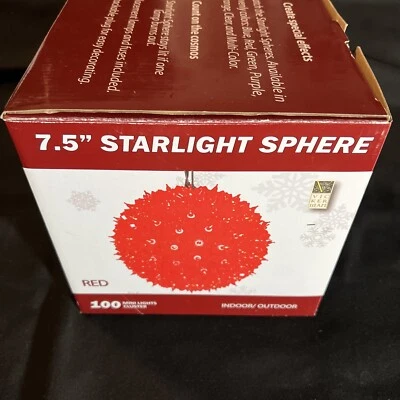 VTG New STARLIGHT SPHERE 100 Red Lights Hanging 7.5" Ball Lighting NOS NIB - Image 1 of 4