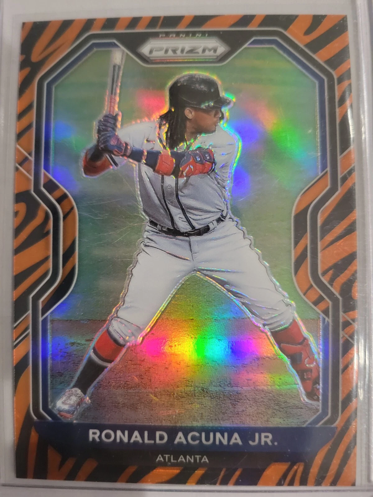 Ronald Acuna Jr 2021 Panini Prizm Baseball Tiger Stripe SSP