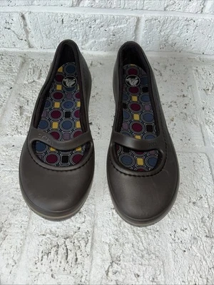 Crocs Bijou Crocband Marrón Mary Jane Plantilla Sin Cordones Forrada Mocasines Pisos Mujeres 9 Foto 1 de 4