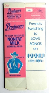 Fresno CA One Qt unused Milk Container Hoppy Hopalong Cassidy William Boyd 1965 - Picture 1 of 2