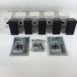5 (Five) Bose Double Cube Speakers Lifestyle Acoustimass Black + 3 Mounting Kits - Picture 1 of 13