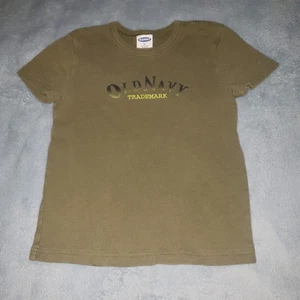 Old Navy T-Shirt Crop Slim Size Girls Juniors XS Olive Drab Military Army Green - Picture 1 of 5