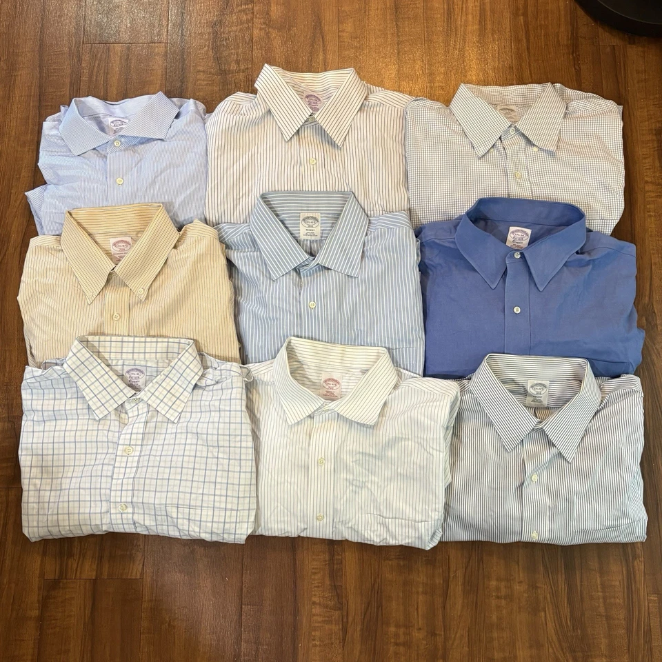 LOTE DE 9 camisas de vestir Brooks Brothers manga larga abotonadas 17 1/2 34 35 para hombre’s Foto 1 de 4
