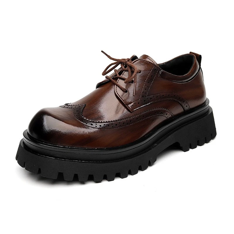 Sapato Social Masculino Oxford Frasoicus - Couro Legítimo Com Cadarço - Marrom Tamanho 10.5