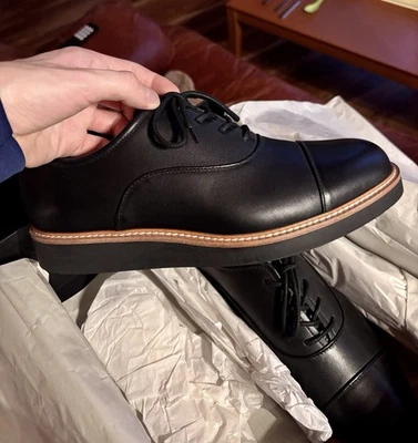 Rag & Bone Liam Black Leather Oxford Shoes (Size 9US, New) Foto 1 de 4