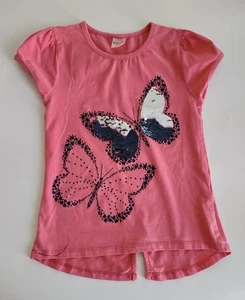 Moccis Girl’s 100% Cotton Sequin Embellished T-Shirt Sz 8 Yrs Pre-owned - Picture 1 of 7