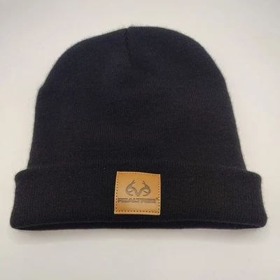 Gorro de invierno árbol real para hombre, parche de cuero negro caza pesca Foto 1 de 3