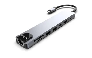 INCA ITPC-7T Type-C Hub X8 Combo Converter + Converter + Multiplexer Aluminium H - Afbeelding 1 van 8