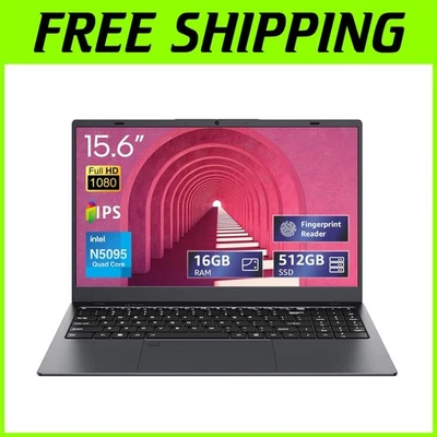 Lightweight N5095 Laptop, 15.6" FHD IPS, 16GB RAM, 512GB SSD - Image 1 of 4