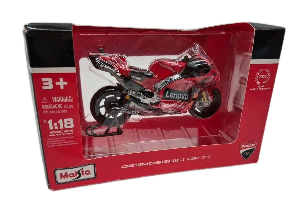 MAISTO - Ducati Lenovo Team 2022 Bagnaia #63 - Motorradmodell 1:18 NEU - Bild 1 von 1