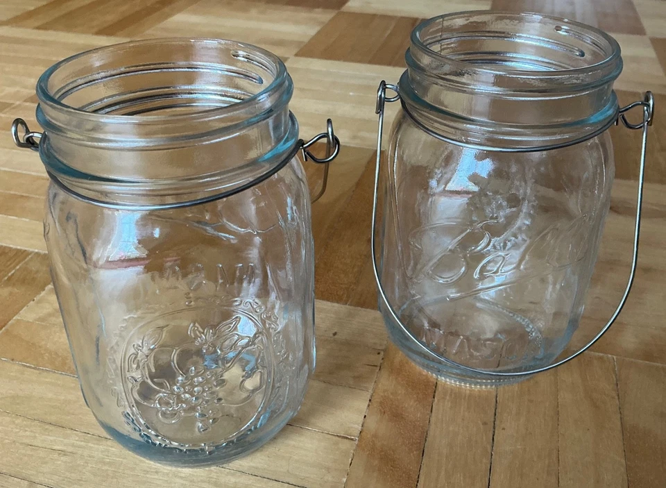 Glas Teelicht Halter - 2er Set / 13cm - Windlicht zum Hängen Innen Außen Deko - Bild 1 von 1