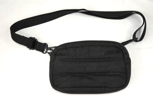 Athleta x Caraa Black Puffer Bag Sling Bauchtasche Gürtel gesteppt - Bild 1 von 3