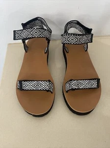 NUOVI sandali donna Madewell The Resourced Maggie bianchi e neri con cinturino taglia 8 - Foto 1 di 5
