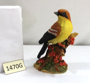 FIGURA DE PÁJARO VINTAGE AÑOS 80 RESINA 4.5" ~ PÁJARO COLORIDO EN UNA RAMA DE FLOR~ - Imagen 1 de 16