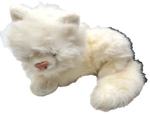 Animal Doll Shop White Plush Long Haired Cat Made In Korea Vintage - Picture 1 of 14