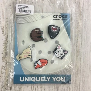 Crocs Animal Lover Jibbitz Charms Dog Cat Shark Sloth Fox NEW AUTHENTIC - Picture 1 of 2