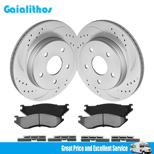 Front Drilled Rotors + Ceramic Brake Pads for 2004 2005 Dodge RAM 1500