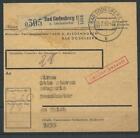 GEBÜHR BEZAHLT auf Paketkarte Bad Godesberg - Neumünster, 1953 #1055718