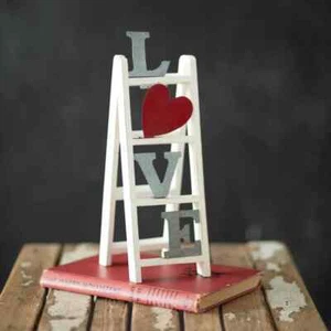 New Tabletop Love Ladder | Valentine Gift | 11.5" H x 3.5" W 4.5"D - Picture 1 of 2