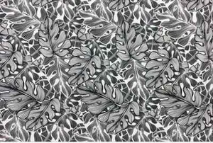Hawaiian Fern Print BLACK / WHITE PolyCotton Fabric Half (0.5) Metre FREEPOST AU - Picture 1 of 2