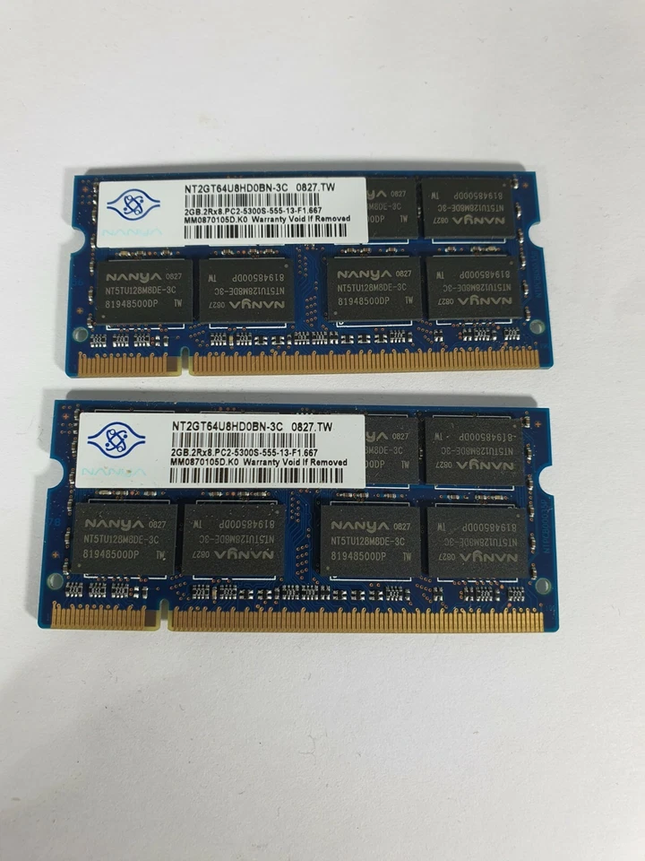 Nanya NT2GT64U8HD0BN-AD - 2X Módulo de memoria RAM para portátil de 2 GB 5300 - Imagen 1 de 1
