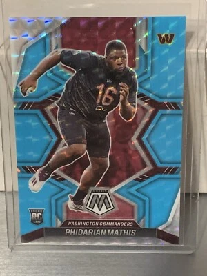 2022 Panini Mosaic Phidarian Mathis RC Blue Fluorescent #14/15 - Image 1 of 2